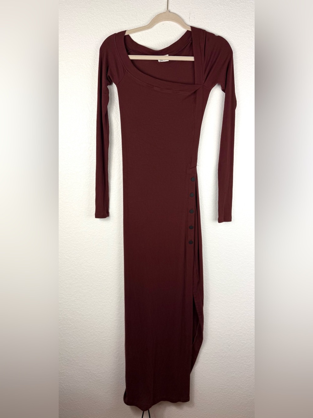 ALIX NYC Long-Sleeve Maxi Dress in Burgundy size S